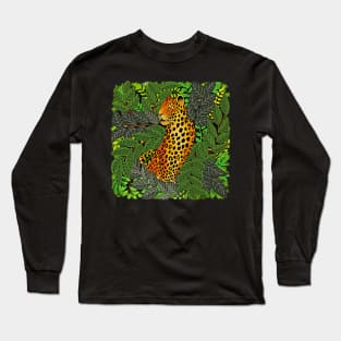 Jaguar in Green Rainforest Jungle Long Sleeve T-Shirt